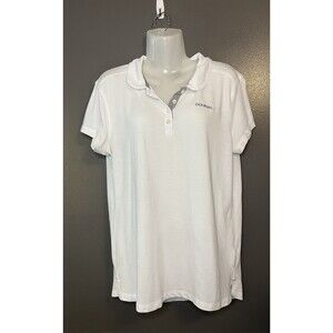 Donnay Polo Shirt Womens US 14 UK 18 EU 46 White Short Sleeve Golf Tennis Top